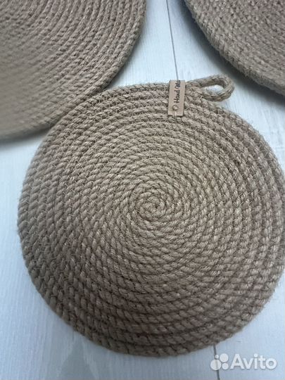 Набор 2 салфетки + подставка под горячее из джута