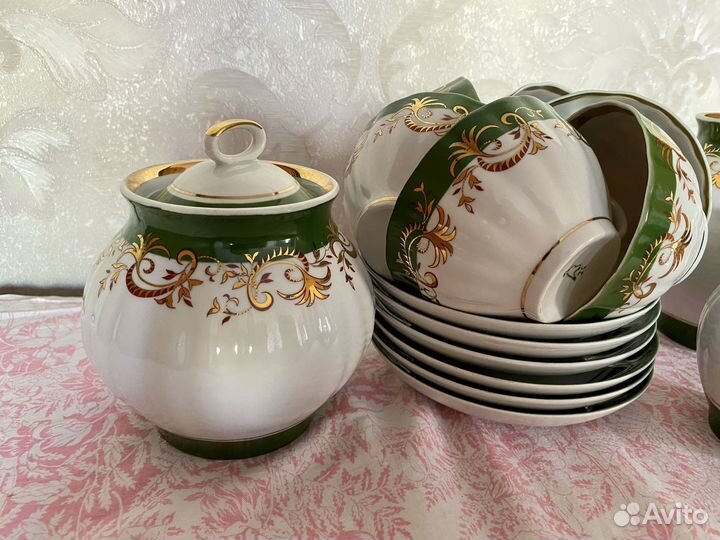 Сервиз Чайный 6 Кружек 6 Тарелок Комплектом