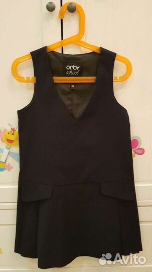 Школьный сарафан синий