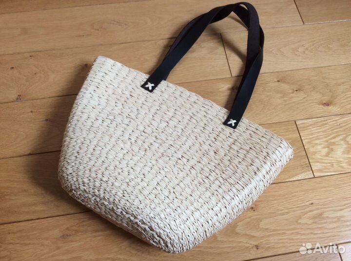 Сумка корзина из рафии ручная работа