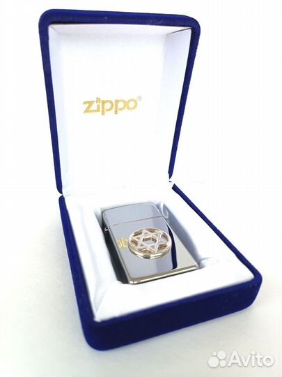 Zippo 1610 Slim High Polish Chrome Magen David