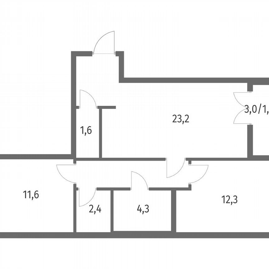 2-к. квартира, 62,6 м², 2/9 эт.