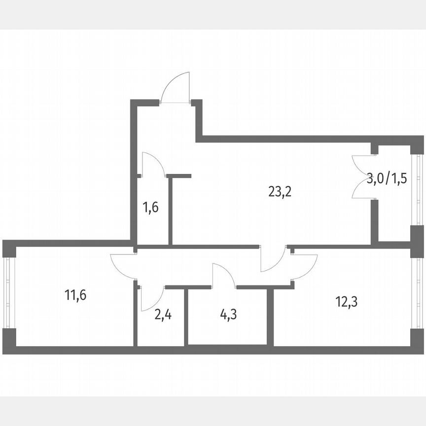2-к. квартира, 62,6 м², 2/9 эт.