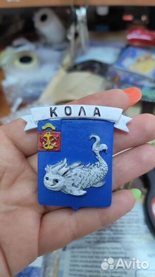 Магнит герб городов Мурманской области, полистоун