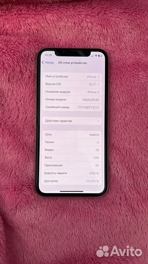 iPhone X, 256 ГБ