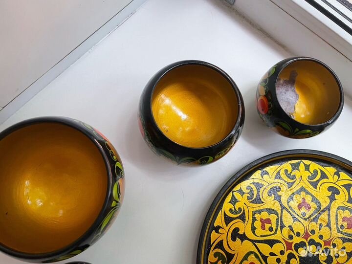 Набор деревянной посуды хохлома