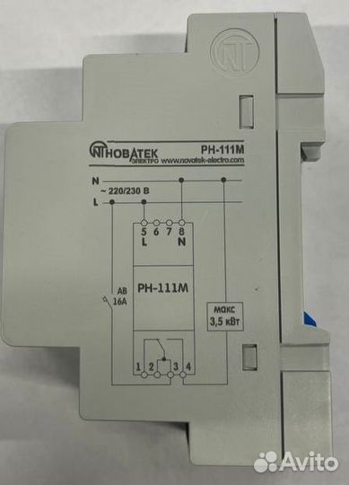 Реле контроля напряжения рн-111М (220В) Новатек