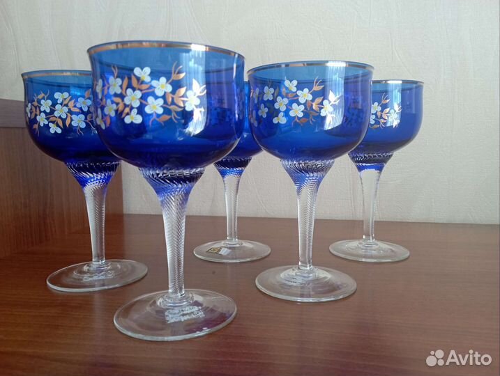 Фужеры цветной хрусталь