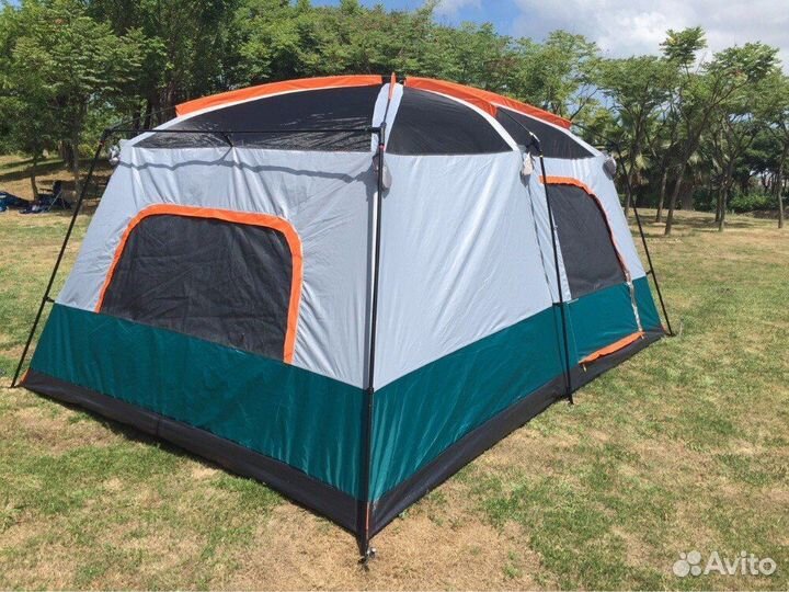 AT-960 Палатка туристическая 330х210х185см зеленая