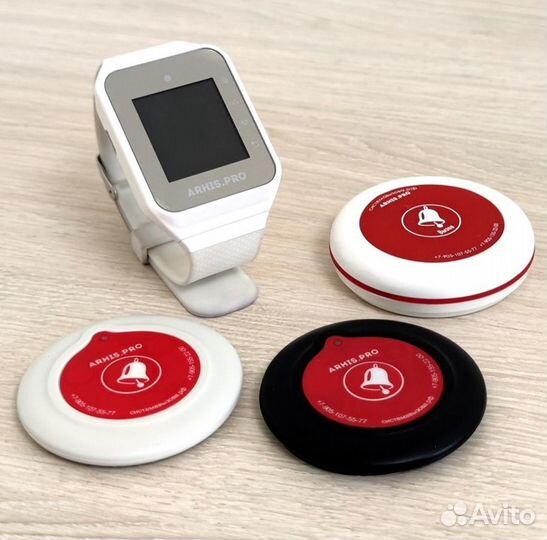 Кнопка вызова официанта Слим в ассортименте, часы