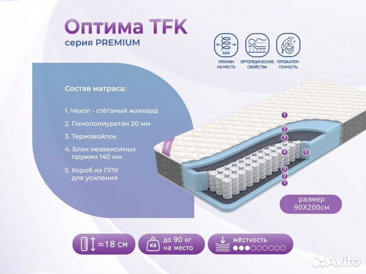 Матрас 90х200 новый
