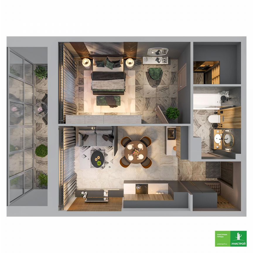 1-к. квартира, 43,9 м², 2/5 эт.
