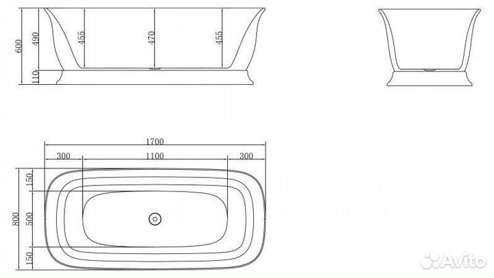 Ванна BelBagno BB400 1700