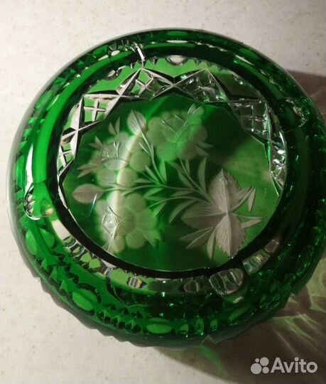 Пeпельницa, винтаж, цвeтной xpусталь 