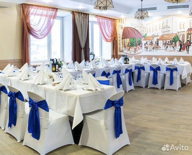 Банты на стулья синие