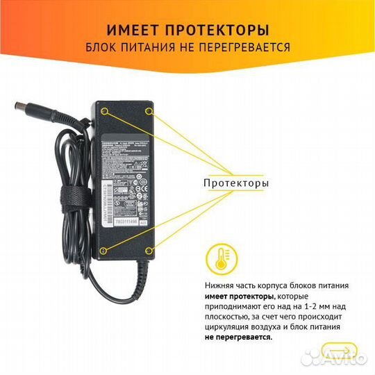 Блок питания для ноутбука HP 19.5V 4.62A, 90W, 7.4