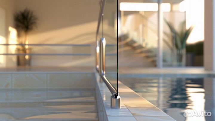 Ограждения для лестниц из стекла