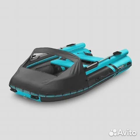 Надувная лодка gladiator E380X черно-бирюзовый