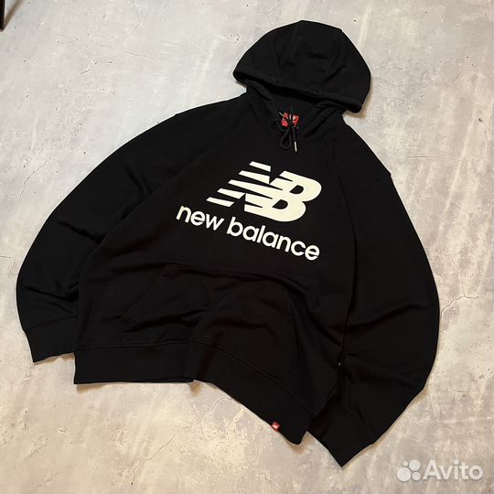 Черное худи New Balance Big Logo Оригинал