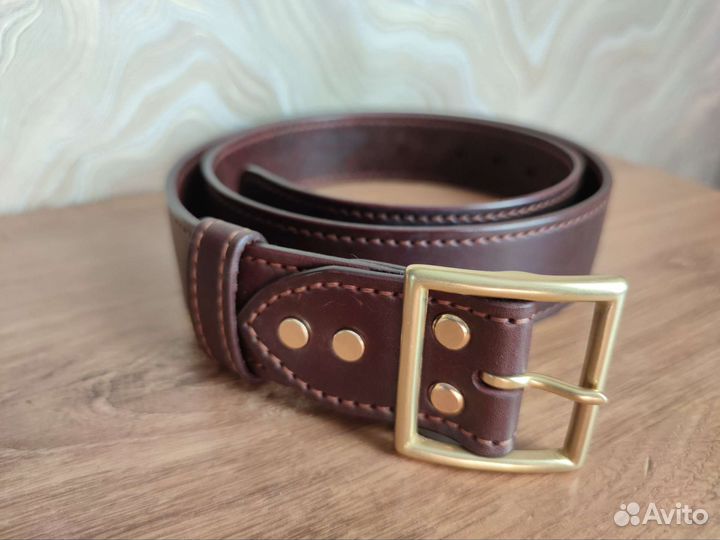 Мужской кожаный ремень ручной работы