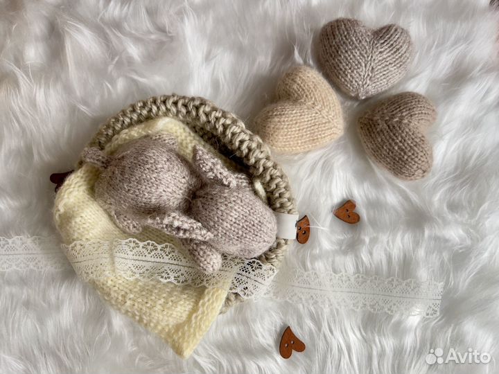 Вязаное сердце спицами мк