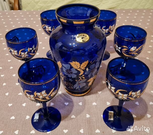 Набор Богемия бокалы и ваза