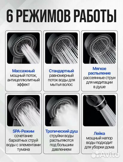 Лейка для душа со шлангом и держателем