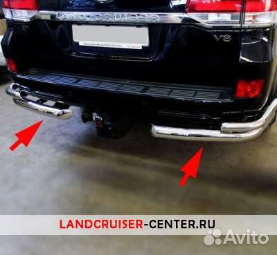 Защита заднего бампера угловая Mitsubishi L 200