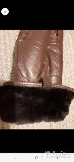 Перчатки кожаные зимние