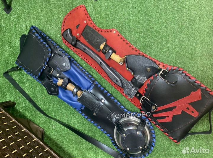 Набор для шашлыка и отдыха в кожаном колчане