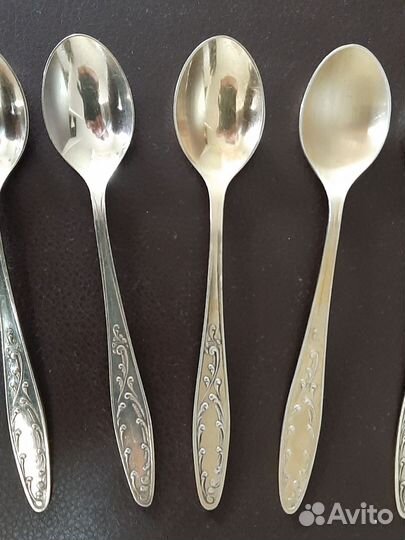 Ложки чайные СССР. Мельхиор. Пламя