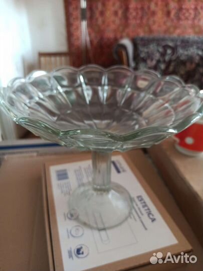 Ваза для фруктов на ножке СССР