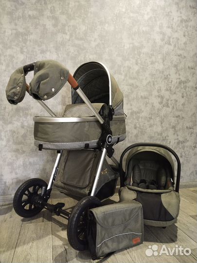 Коляска Luxmom V9 3в1 (зелёный )