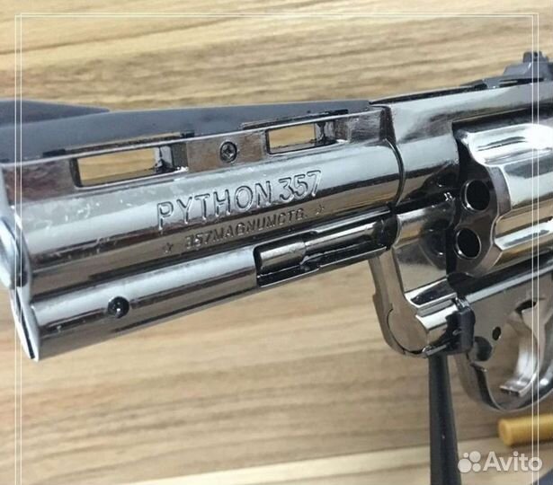 Револьвер зажигалка Питон металл с фальшпатронами