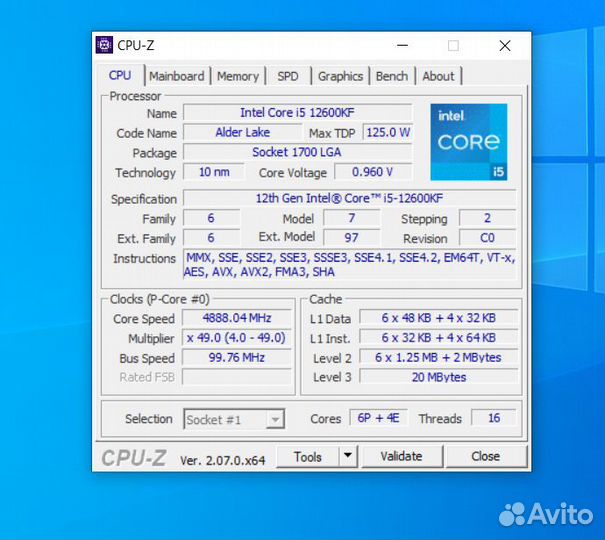 Intel core i5 12600kf