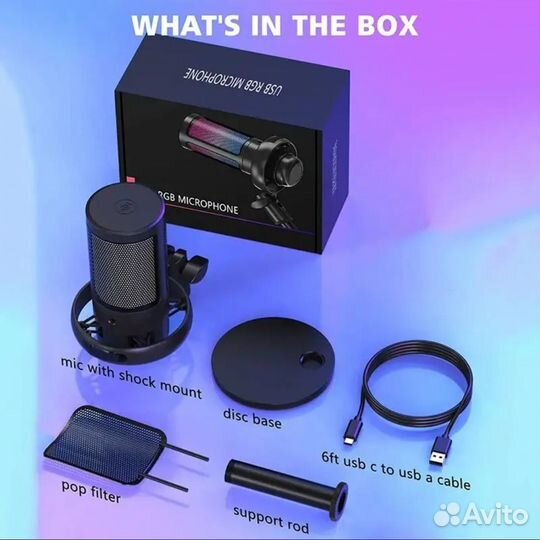 Новый Студийный RGB Микрофон A6V A8 (ME6S)