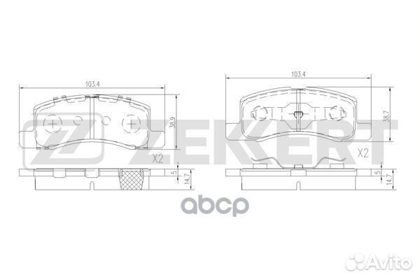 Колодки торм. диск. передн. Mitsubishi Minica V