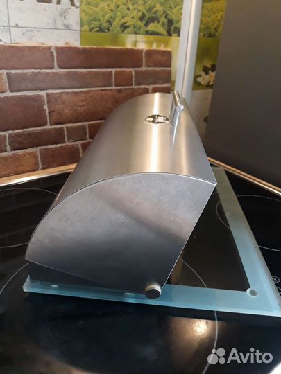 Хлебница нержавеющая сталь и стекло