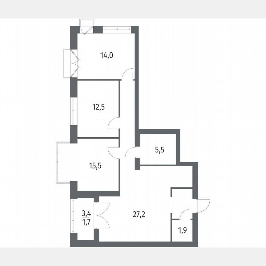 3-к. квартира, 89 м², 8/11 эт.