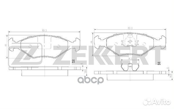 Колодки тормозные BS2944 Zekkert