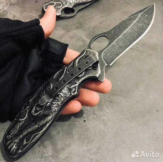 Нож складной с волком