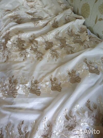 Тюль с вышивкой новый 2 отреза