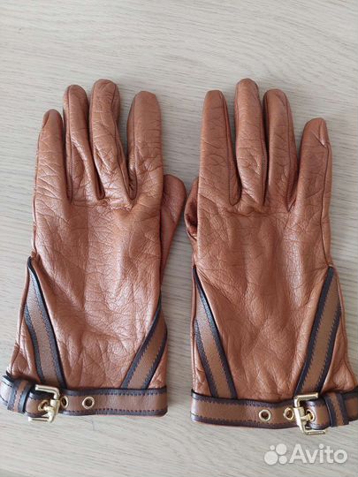 Перчатки кожаные burberry