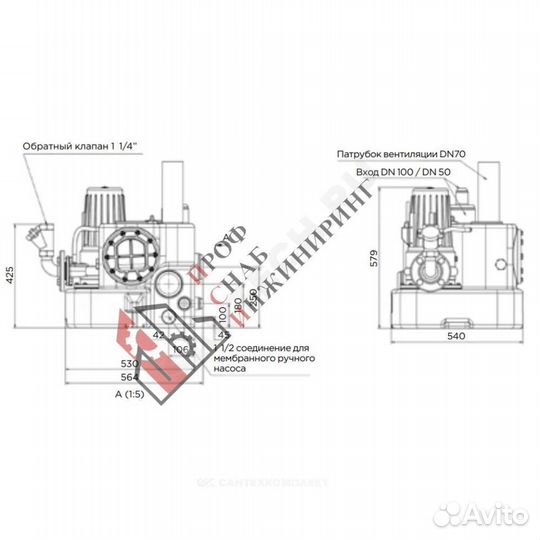 Установка канализационная sanicubic 1 GR SE71.2T S