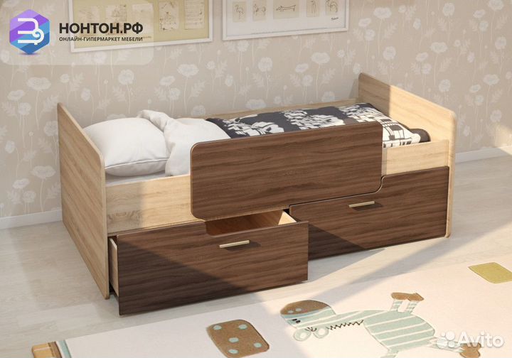 Кровать Умка ясень темный