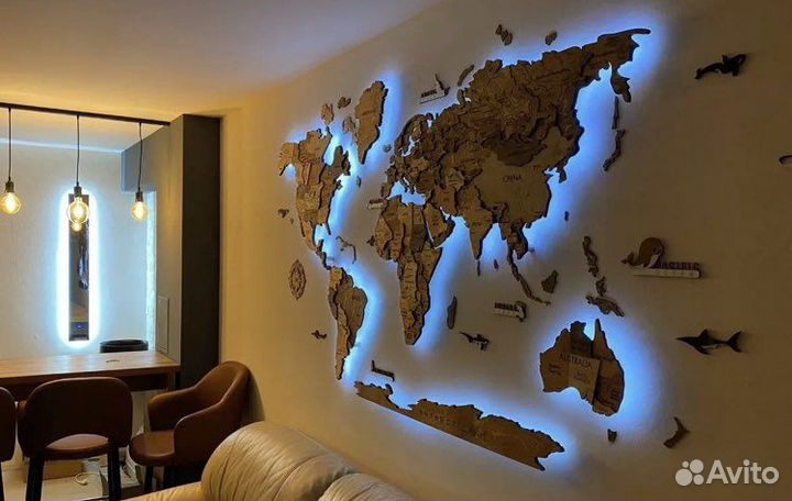 Карта мира с подсветкой