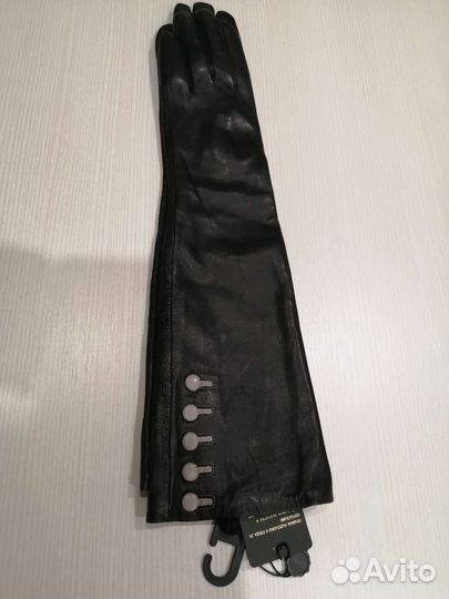 Перчатки удлинённый женские кожаные новые