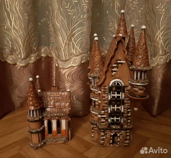 Новые статуэтки Замок, Домик керамические