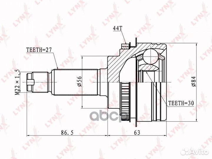 Шрус наружный перед прав/лев CO7101A lynxauto