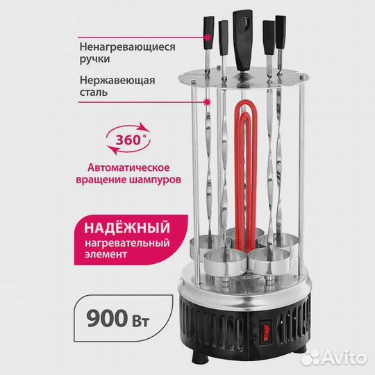 Электрошашлычница новая